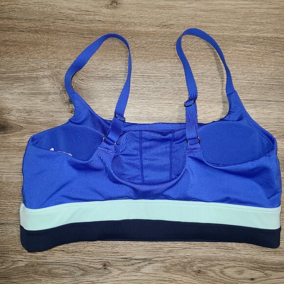 Athleta size M Bandeau Swim Top Blue 3-Tone Strap Bra - Picture 2 of 4